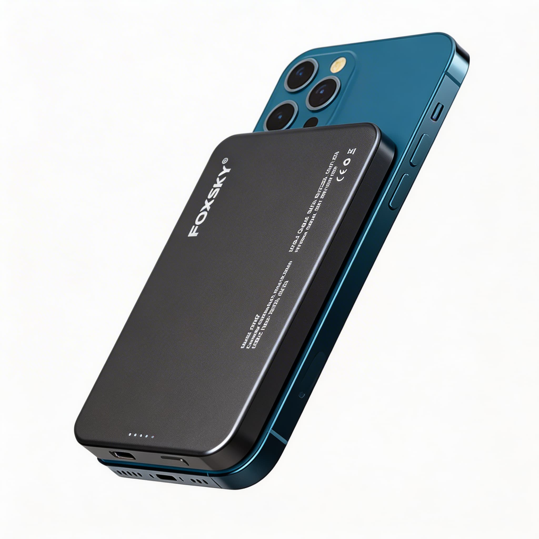 Batería  Ultradelgada,  Magnética en Aluminio De Carga Rápida Inalámbrica FOXSKY