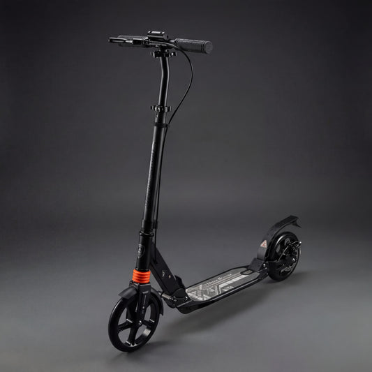 Patineta Urbana Mecánica con ruedas de 20cm, capacidad de 100 kilos y sistemas de suspensión dual, con freno de disco.