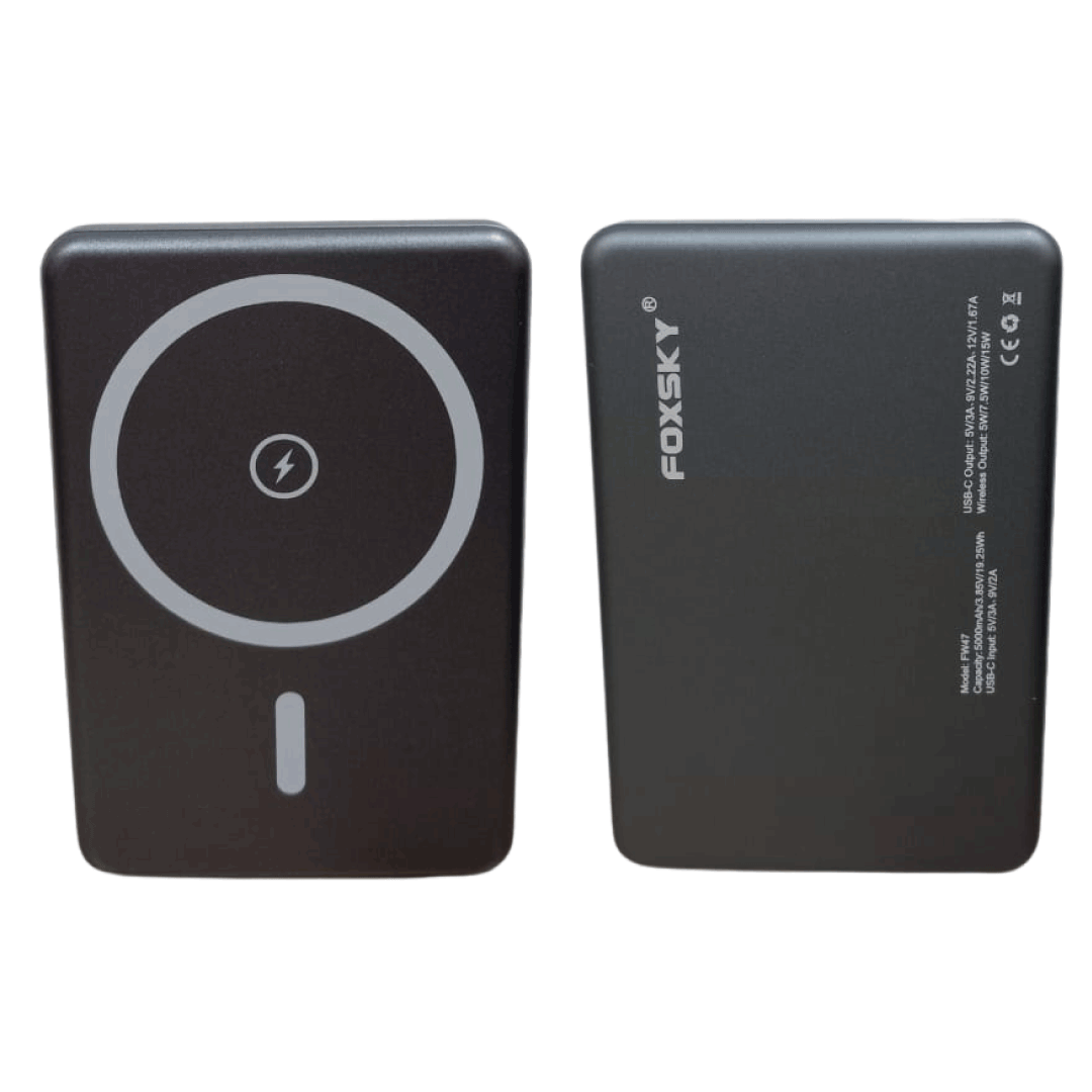 Batería  Ultradelgada,  Magnética en Aluminio De Carga Rápida Inalámbrica FOXSKY