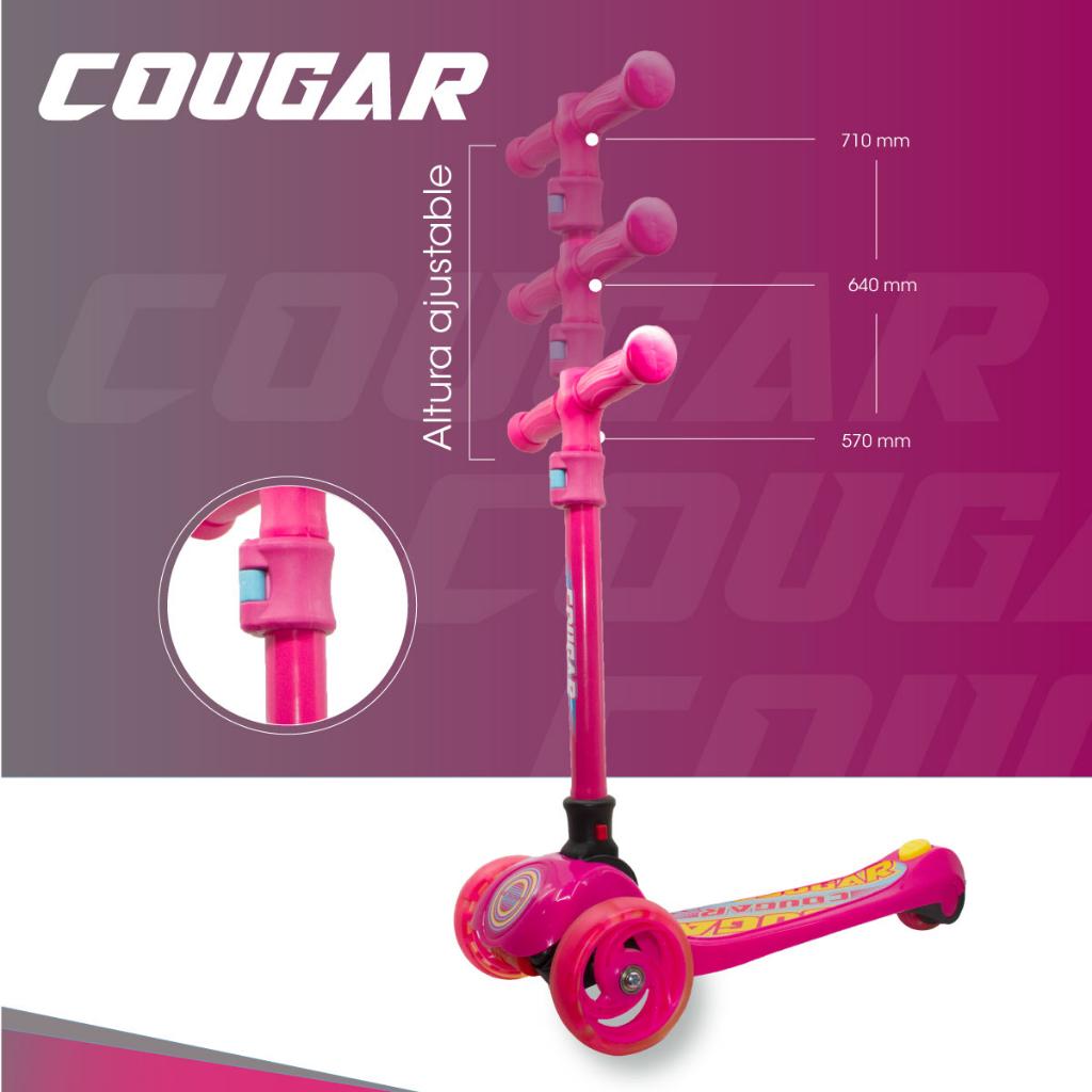 Scooter para niños Cougar Rosada con azul MHB-23